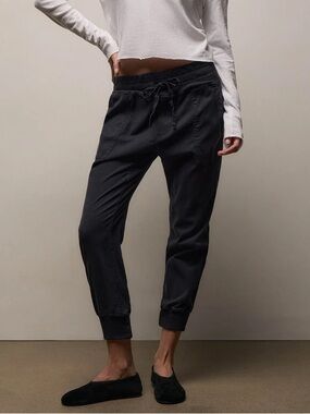 James Perse Women’s Mixed media Jogger Pants in French Navy Size S